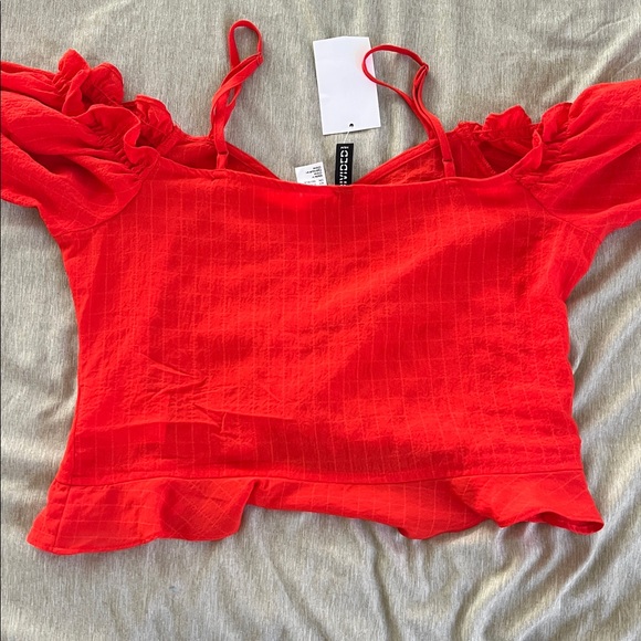 Red Off-Shoulder Top - Picture 3 of 6